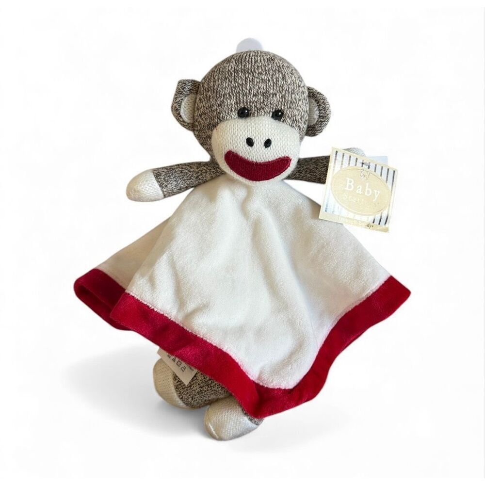 NWT Unisex Baby Starters Vintage Sock Monkey Lovie Receiving Blanket